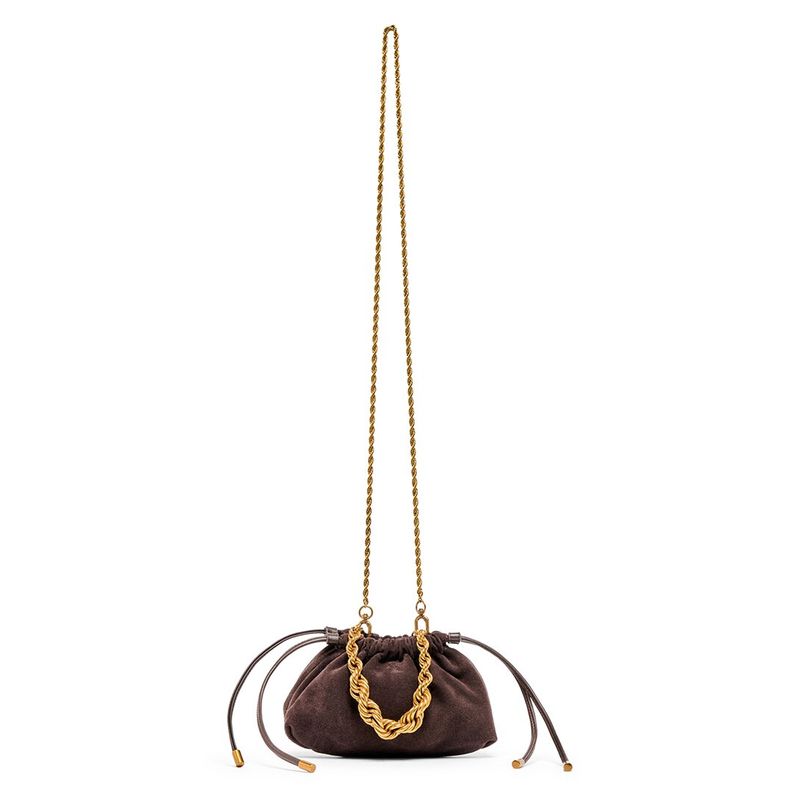 Dolce Vita Cleo Mini Suede Drawstring Bag, Brown